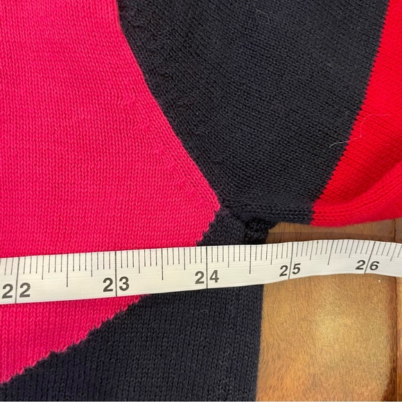 Tommy Hilfiger Women's Cropped Double Heart Sweater Navy Crewneck Size Large. - Picture 12 of 12